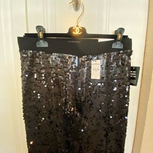 Express Black sequin High-rise stretch leggings